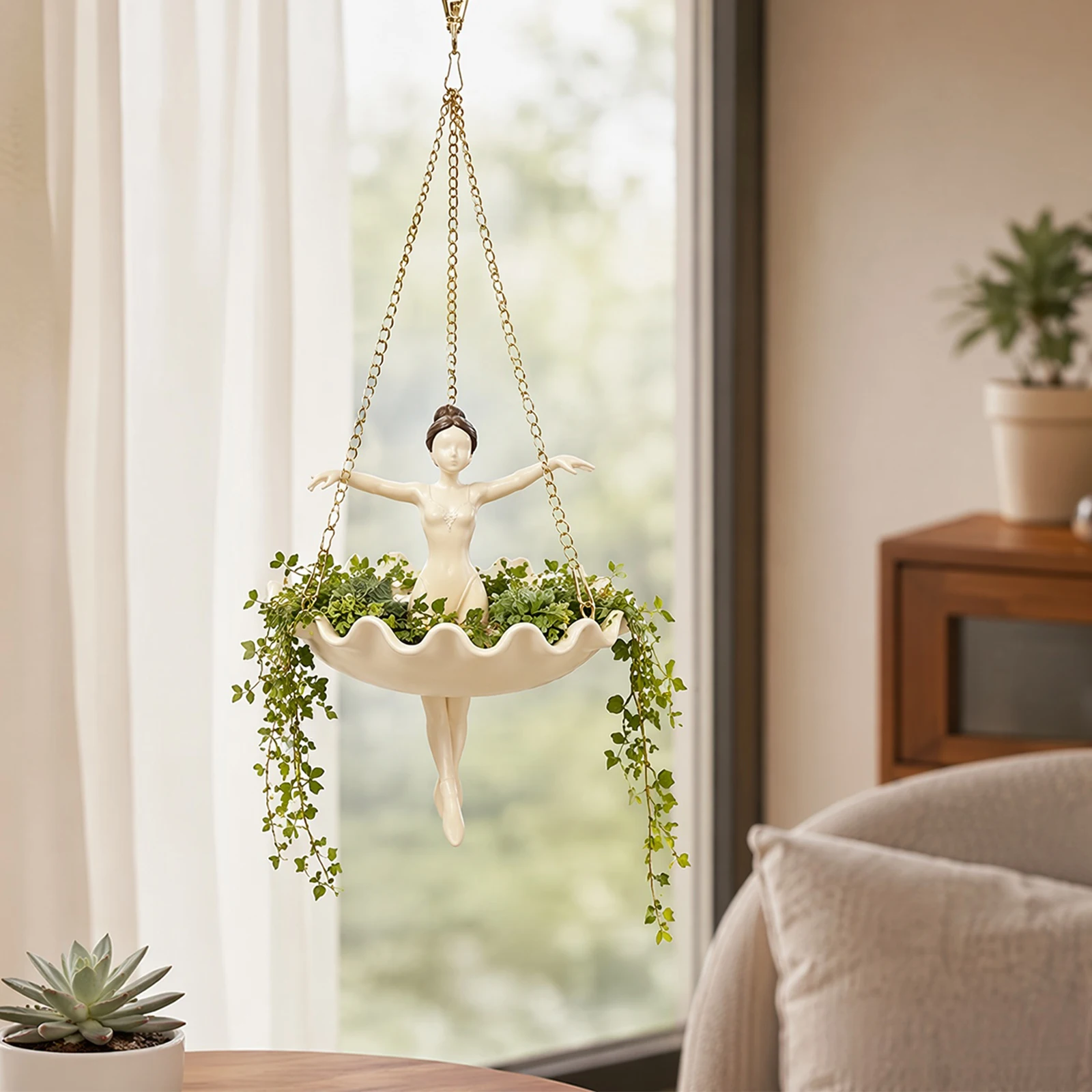 กระถางแขวนตกแต่งรูปนักเต้นบัลเ - Spider Plant Hanging บทวิจารณ์และราคา