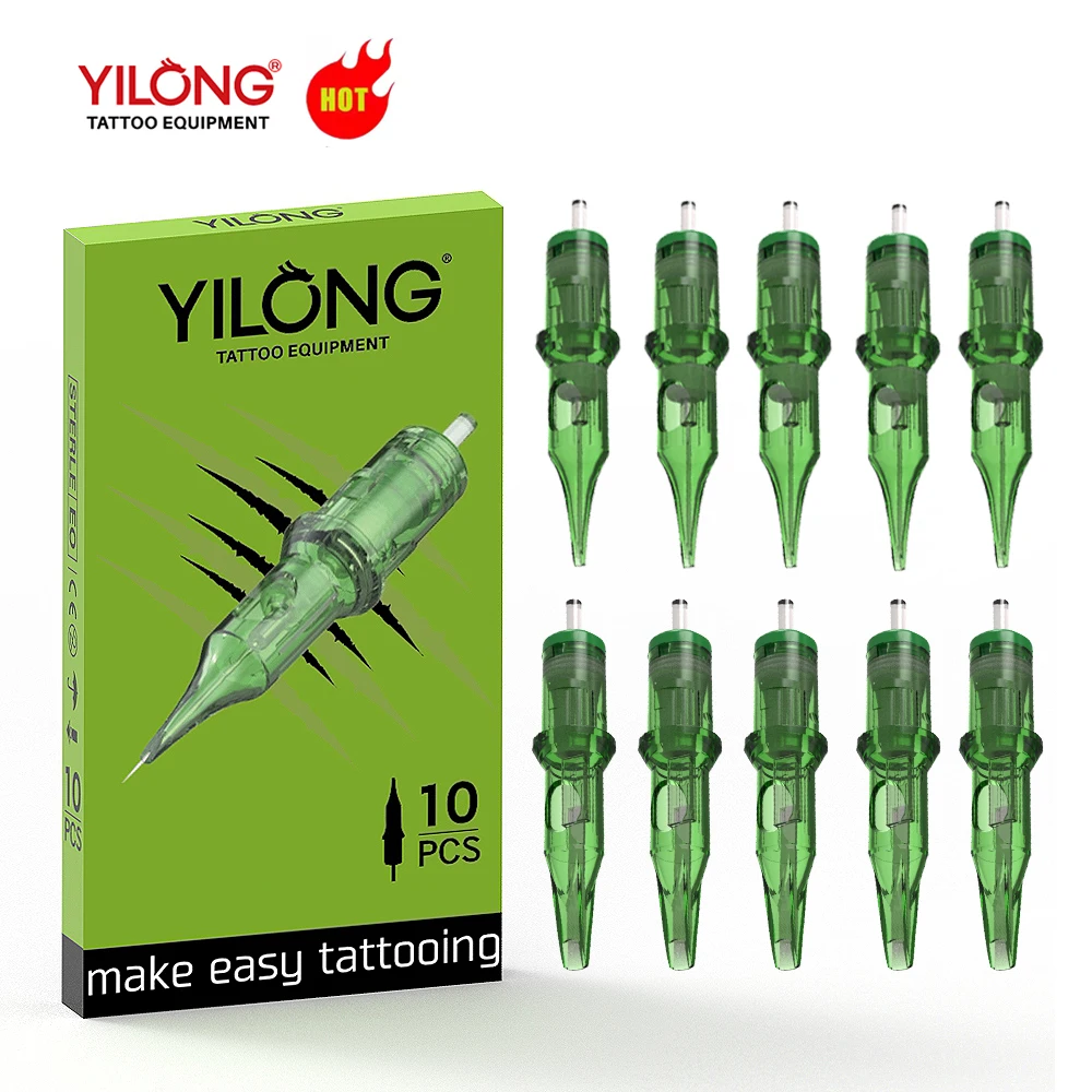 

Yilong Tattoo Cartridges RL/RM/RS/M1 Round Liner Disposable Safety Needles Permanent Makeup Tattoo Cartridge For Tattoo Machine