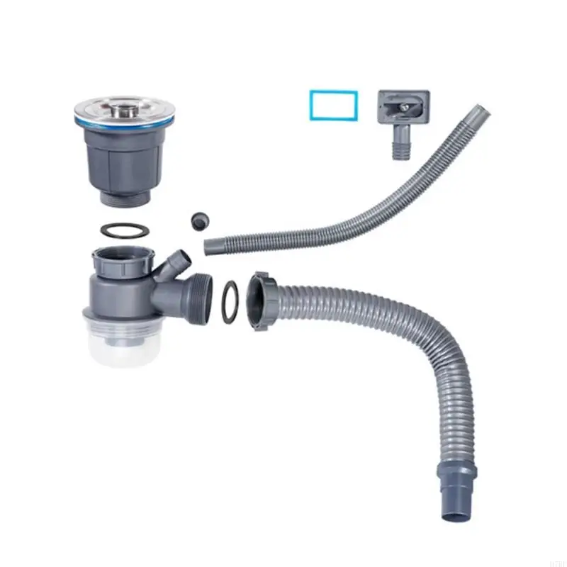 Description Picture 6 of itemH7BF Pack Of 2 Kitchen Sink Drain Set Featuring Removable Basket and Sealing Stoppers In Sturdy Stainless Steel Materials