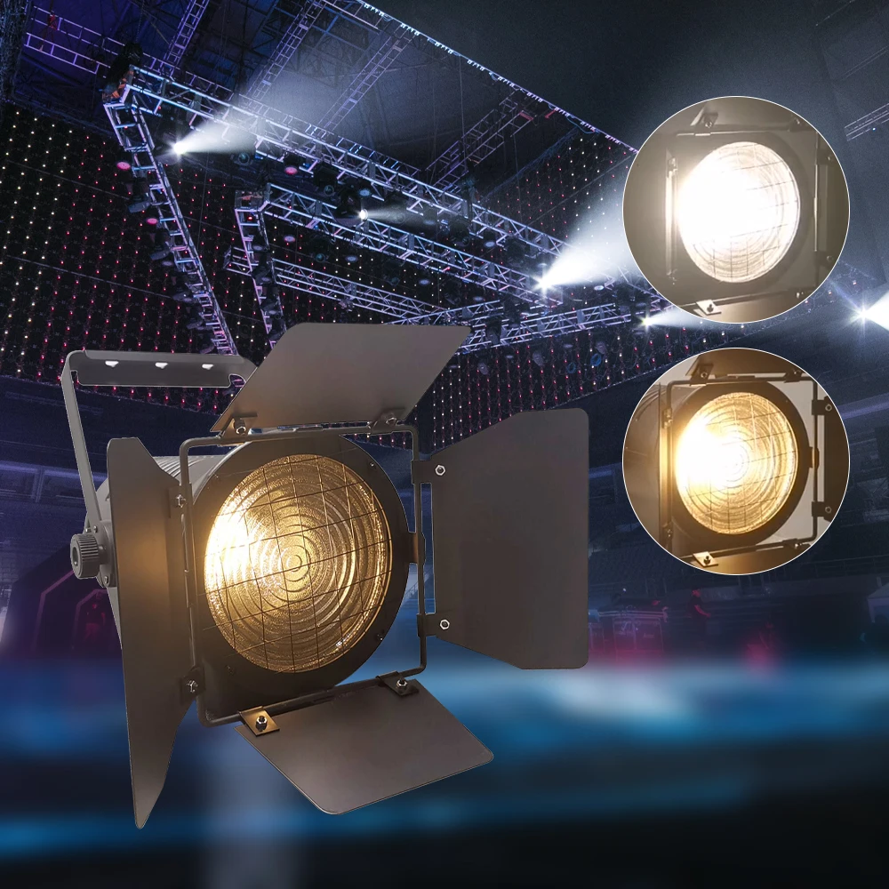 200w Stage Light Led Par Light Spotlight Dmx512 DJ Disco Warm White Lighting 3200k Theater Spotlight W/ Barn Door Voice Control