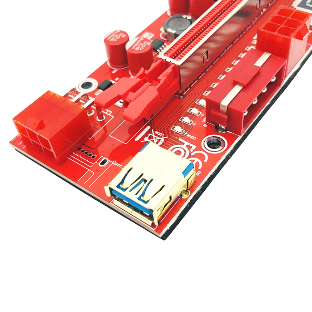 6 pces pcie riser v014 pro riser para placa de vídeo riser pci express x16 x1 sata para 6pin power usb 3.0 cabo para mineração de mineiro bitcoin