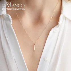 e-Manco Stylish Stainless Steel Pendant Necklace Thin Link Chain Necklace Best Friend Necklace Minimalist Choker Jewelry