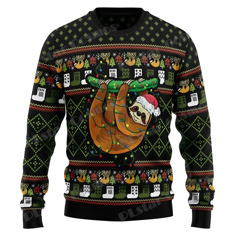 Fashion men's winter casual sweater Beautiful Love Horses 3D printing Ugly Christmas sweater Neutral casual warm knit  M1009