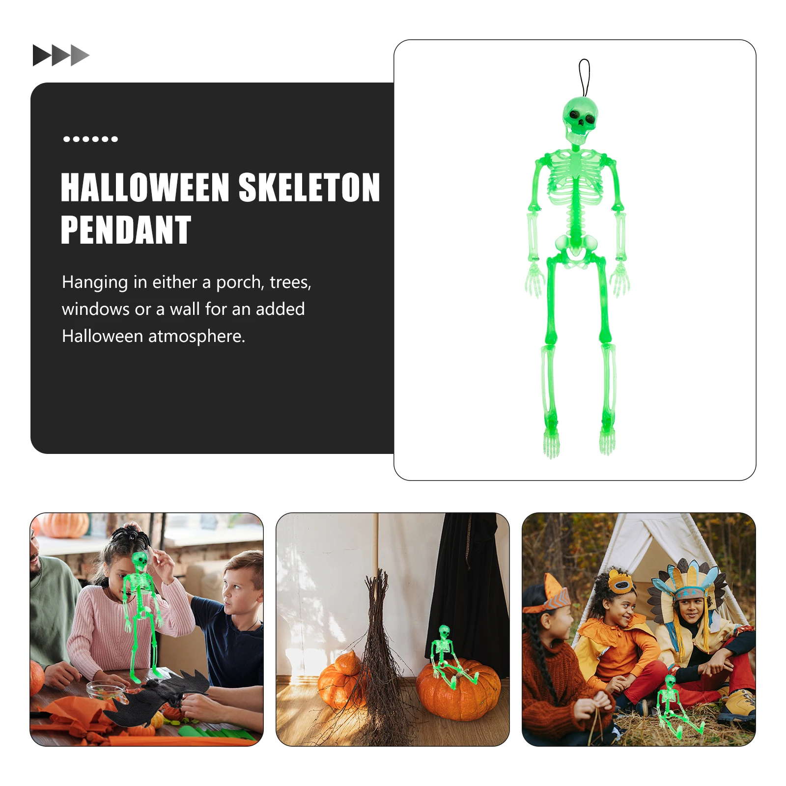 

Luminous Halloween Decorations Spooky Foam Pendant Outdoor Indoor Ghost Props Haunted House Party Bar Decoration 3D