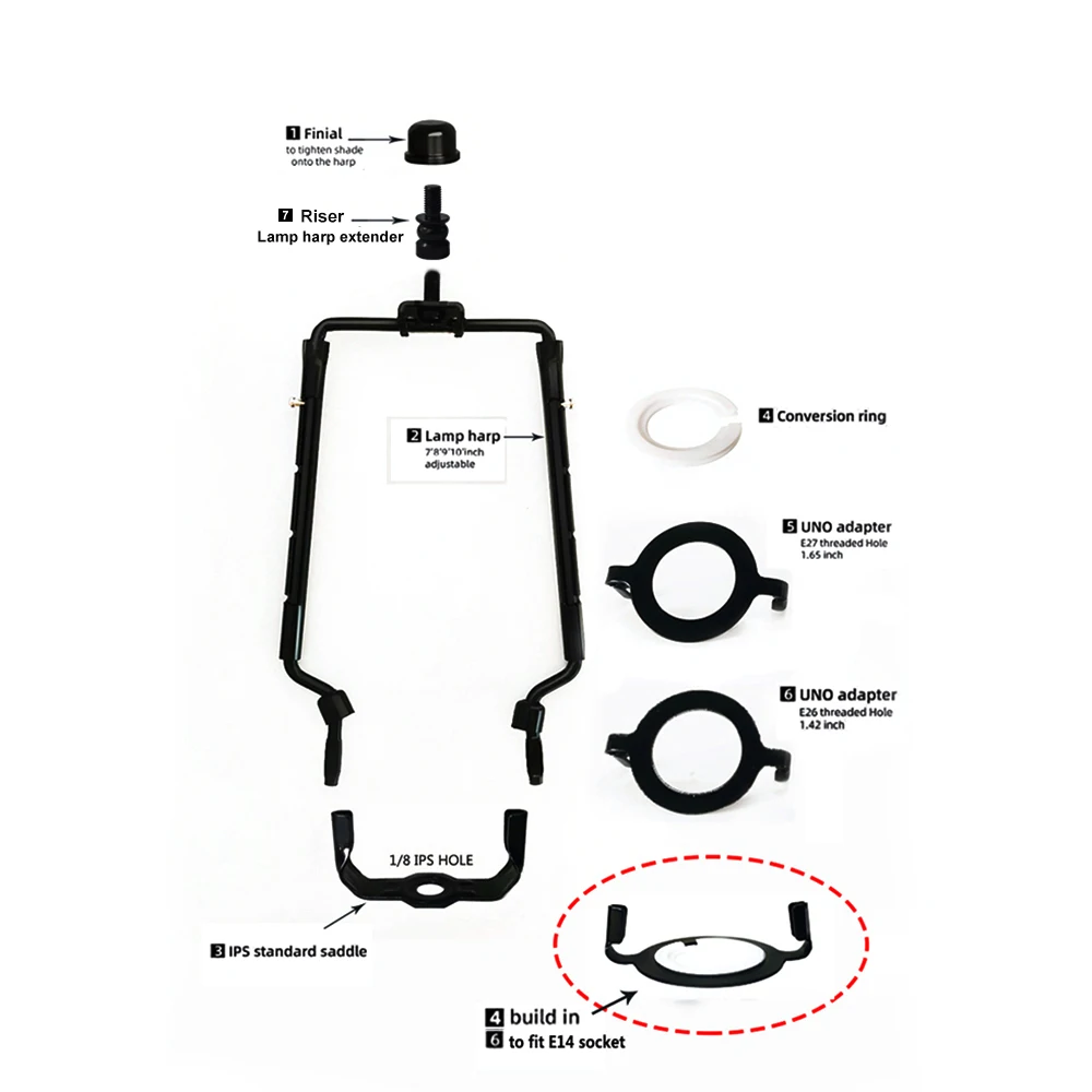 مصباح هارب عاكس الضوء حامل 7 8 9 10 بوصة قابل للتعديل مع القياسية السرج E14 E26 E27 ضوء قاعدة UNO مجرب محول و الناهض