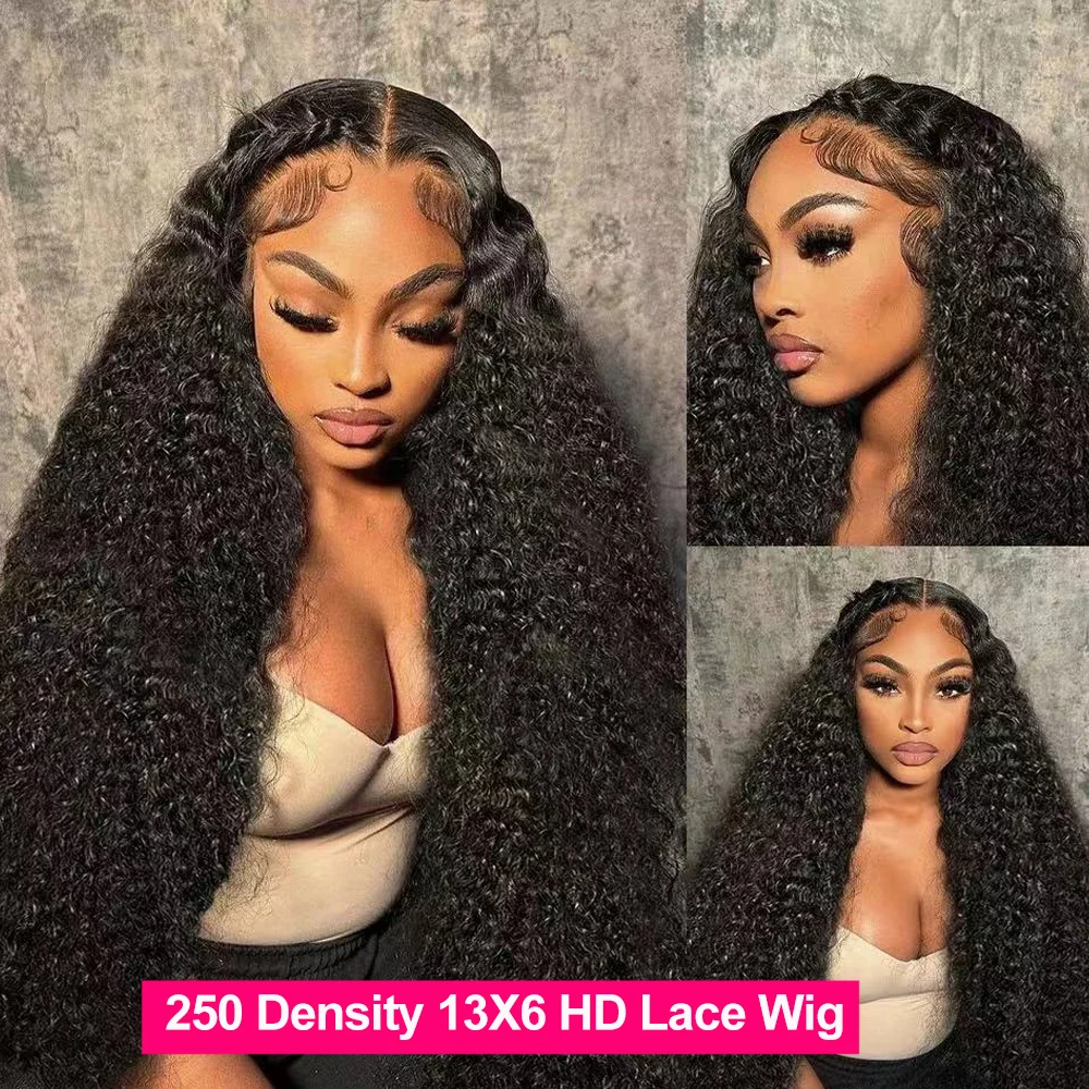 250 Density Deep Wave 360 13x6 13x4 HD Lace Front Human Hair Wig