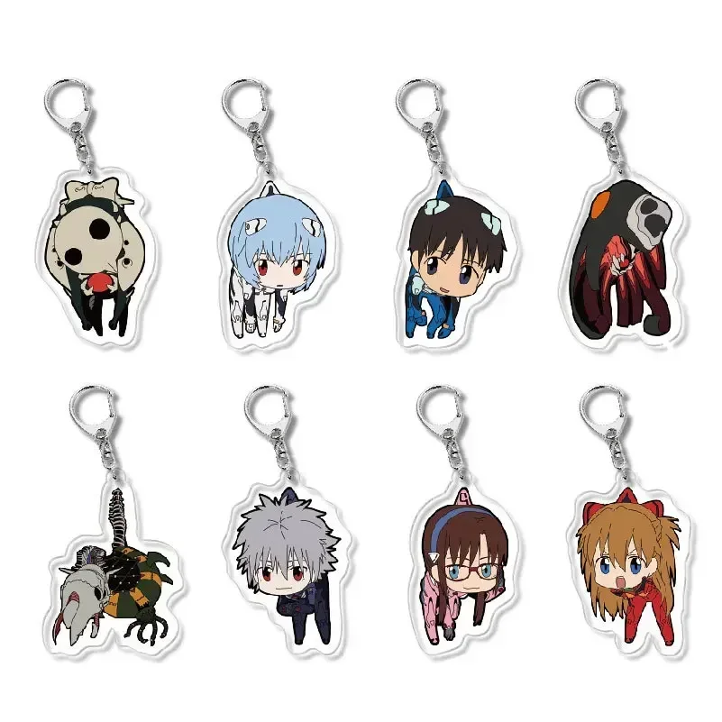 Anime EVA Ayanami Rei Katsuragi Misato Asuka Langley Soryu Ikari Shinji Nagisa Kaworu Keychain Accessories Cosplay Cartoon Badge