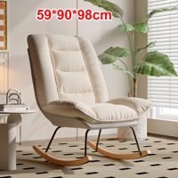 Anajqaqia Rocking Chair 59x90x98cm,5-Position Adjustable Backrest,Modern Reading Chair,Sliding Rocker,Linen+Technical Cloth