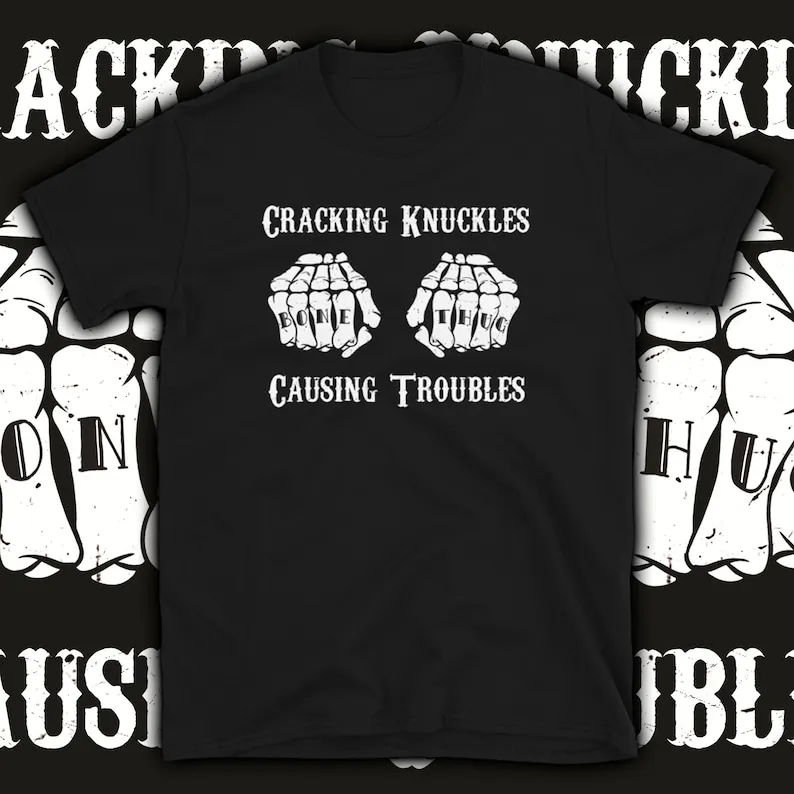 

Bone Thug T Shirt Mens T shirt Cracking Knuckles Tee Coffin Nails Clothing