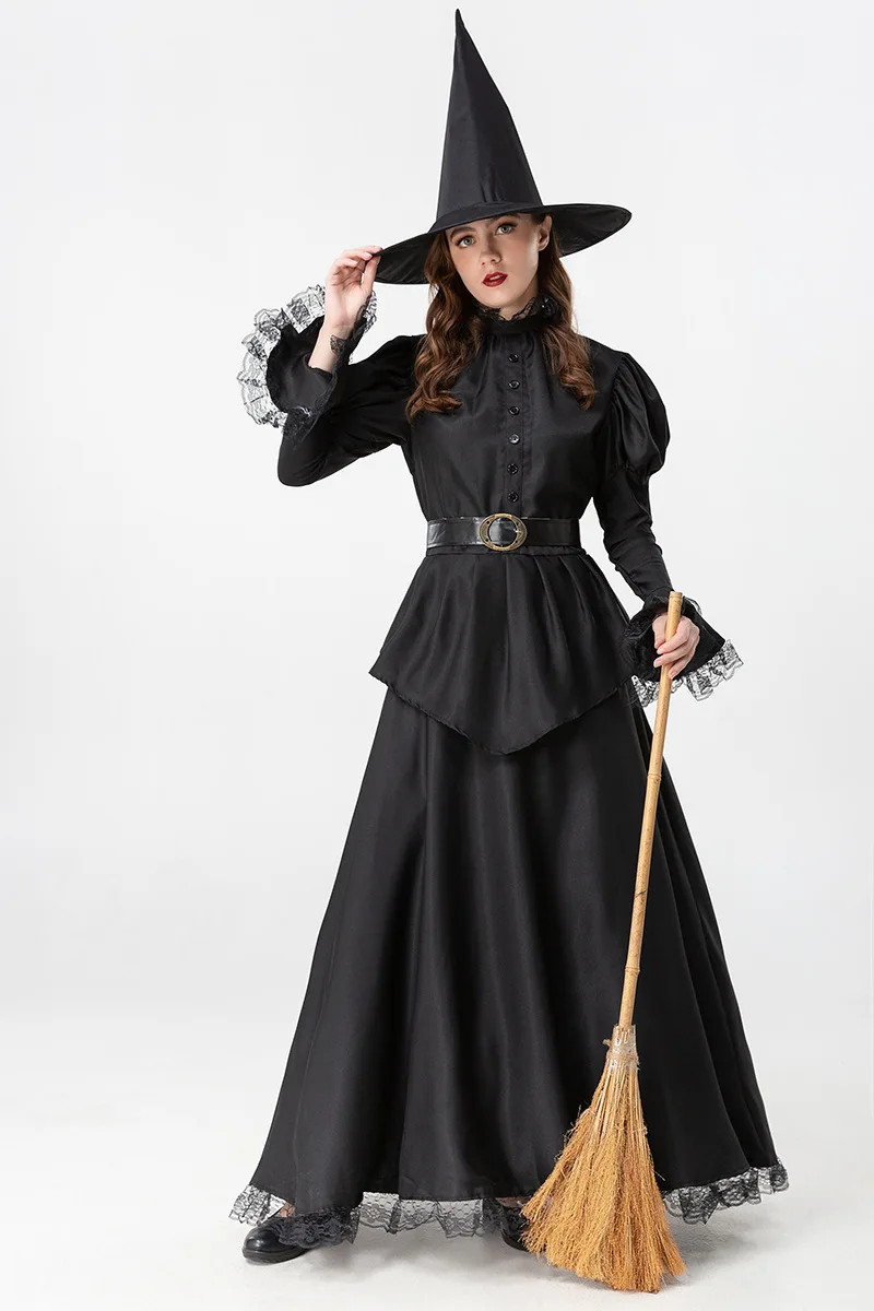 Kostium Wiedźmy Bla, Rozmiar L, Strój na Halloween, Występ, Długie Spódnice, Damski, Tradycyjny, Etniczny, Sceniczny...