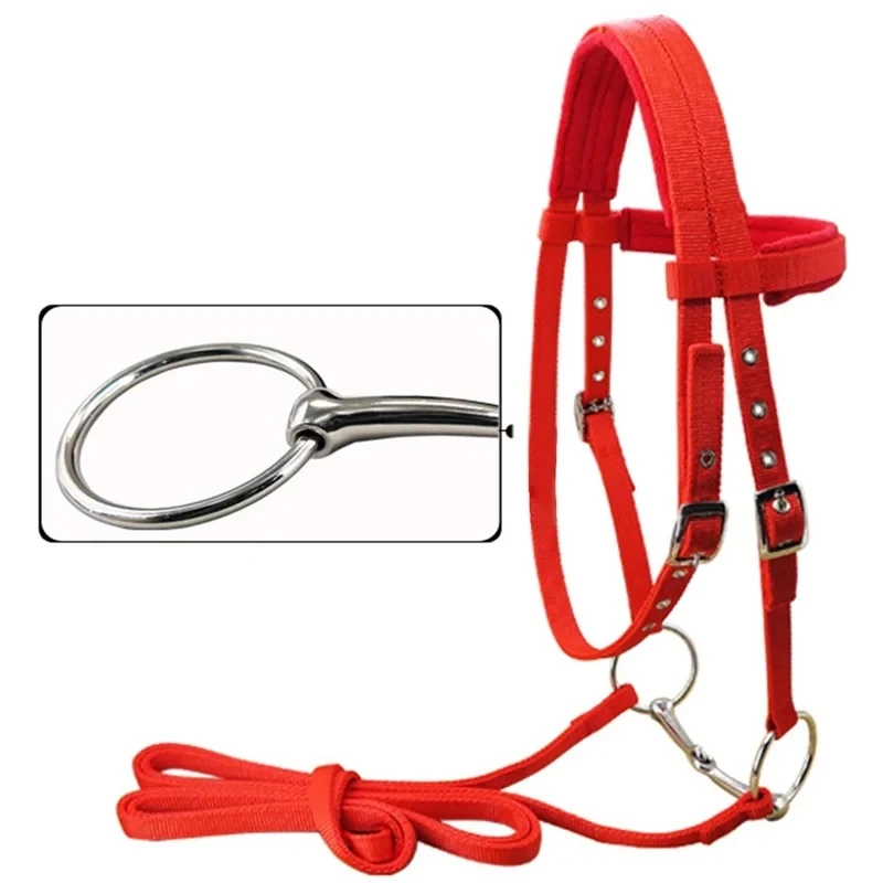 Adjustable Horse Halter Soft Winter Throat Snap Competition Fleece Horse Sports Bridle Riding Equipment Belt Halter With Bit