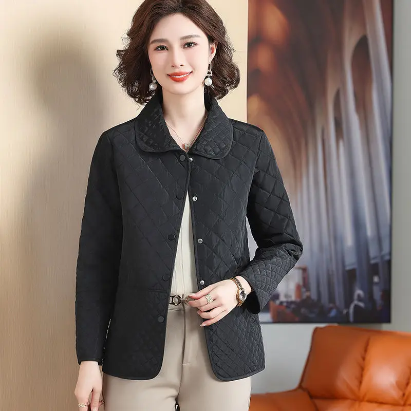 Veste matelassurera à simple boutonnage pour femme, parkas légères, manteau chaud à manches longues, poche solide, tendance vestimentaire, automne,