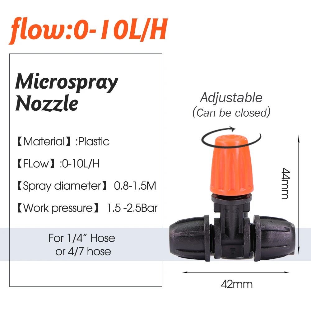 10-50PCS Garden Misting Nozzle for Agriculture Greenhouse 1/4