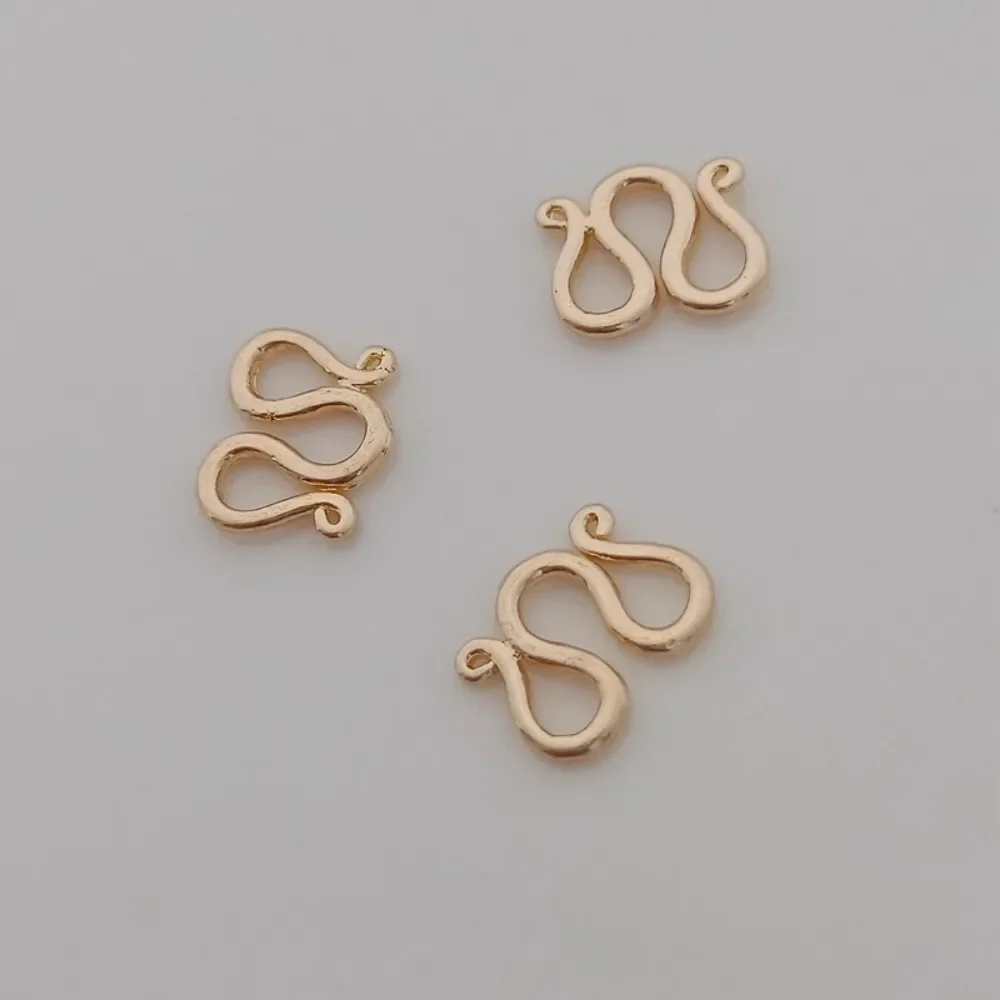 

14K Gold Plated Bead Simple M Buckle, W Link Buckle, End Hook Clasp 8*10mm for Bracelet & Necklace Jewelry Findings