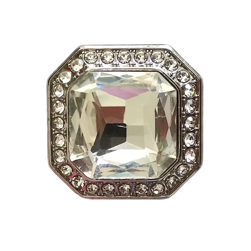 5pcs Fashionable Diamond Buttons 20mm High Quality Square Metal Shank Buttons Clothes Decorative Buttons