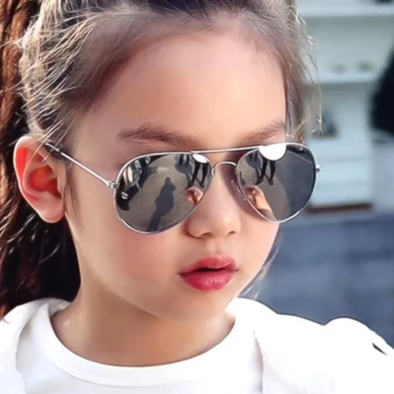 Klassische Piloten-Sonnenbrille für Kinder UV400 Metall Vintage Fahr-Sonnenbrille Outdoor Niedliche Mädchen Jungen Mode Sommer UV Kinder-Eyewear – Detail 3