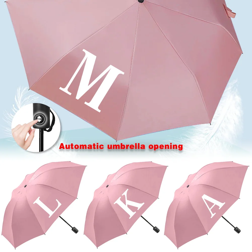 UV Sun Rain Umbrellas Collapsible Fully Automatic Travel Essentials Protection Increased Thickness Windproof Compact White