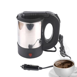 Car Water Boiler 500ml 12V/24V Electric Kettle For Truck Truck Stainless Steel Car Coffee Mug Heated Water Cup Pot Bottle