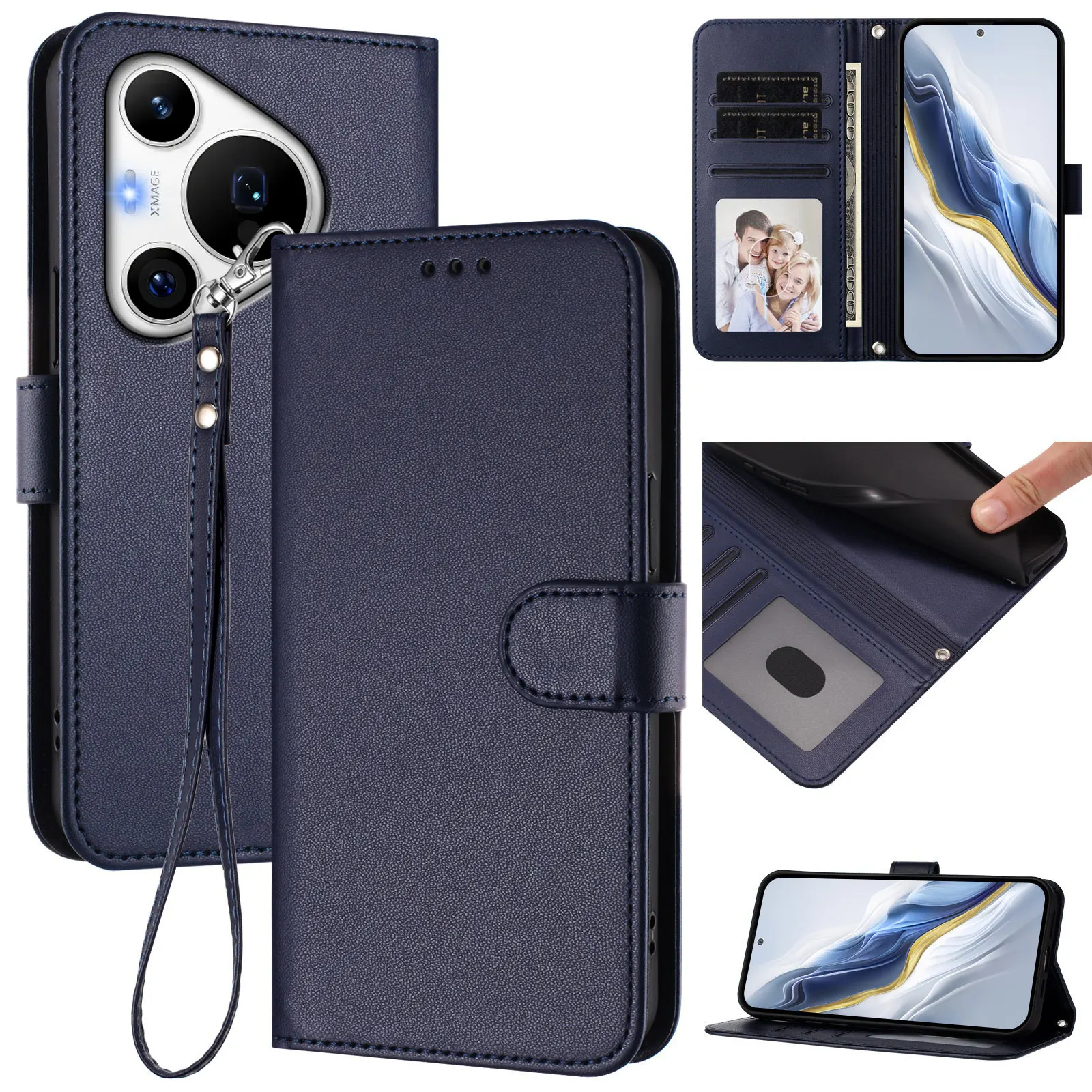 Funda para Huawei Pura 80, Funda para Huawei Pura 80 Pro, Funda Tipo Cartera de Cuero con Tapa Magnética para Huawei Pura 80 Ultra