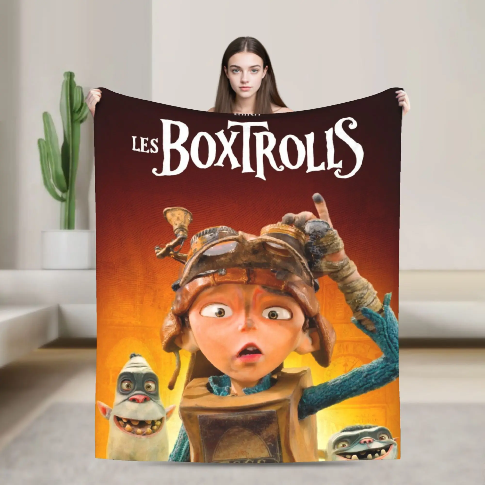 

cartoon movie The Boxtrolls Throw Blanket for Couch Soft Fuzzy Plush Blanket 50x60 Inch Multiple Sizes Bedspreads All Seasons