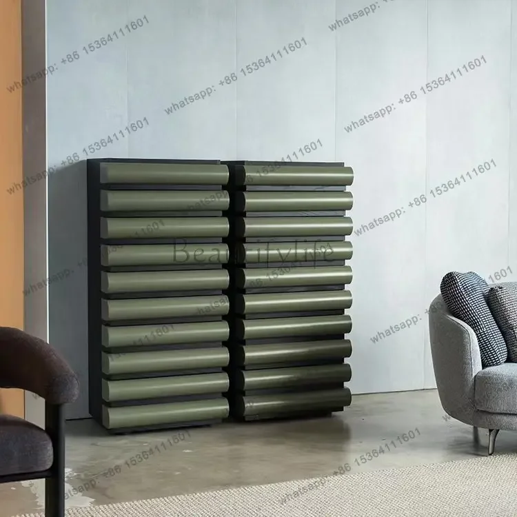 

yj5 Designer chest art storage cabinet bedroom solid wood drawer locker villa three bucket cabinet