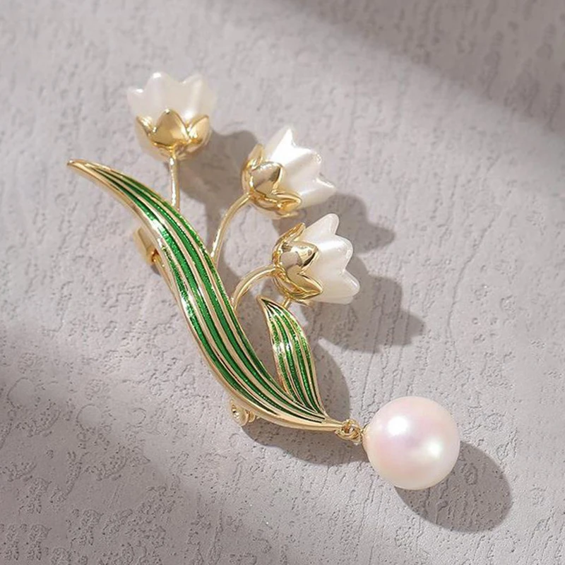 Fashion Plant Lily Of The Valley Flower Brooches Women Clothing Coat Jewelry Banquet Wedding Party Accessories Gifts