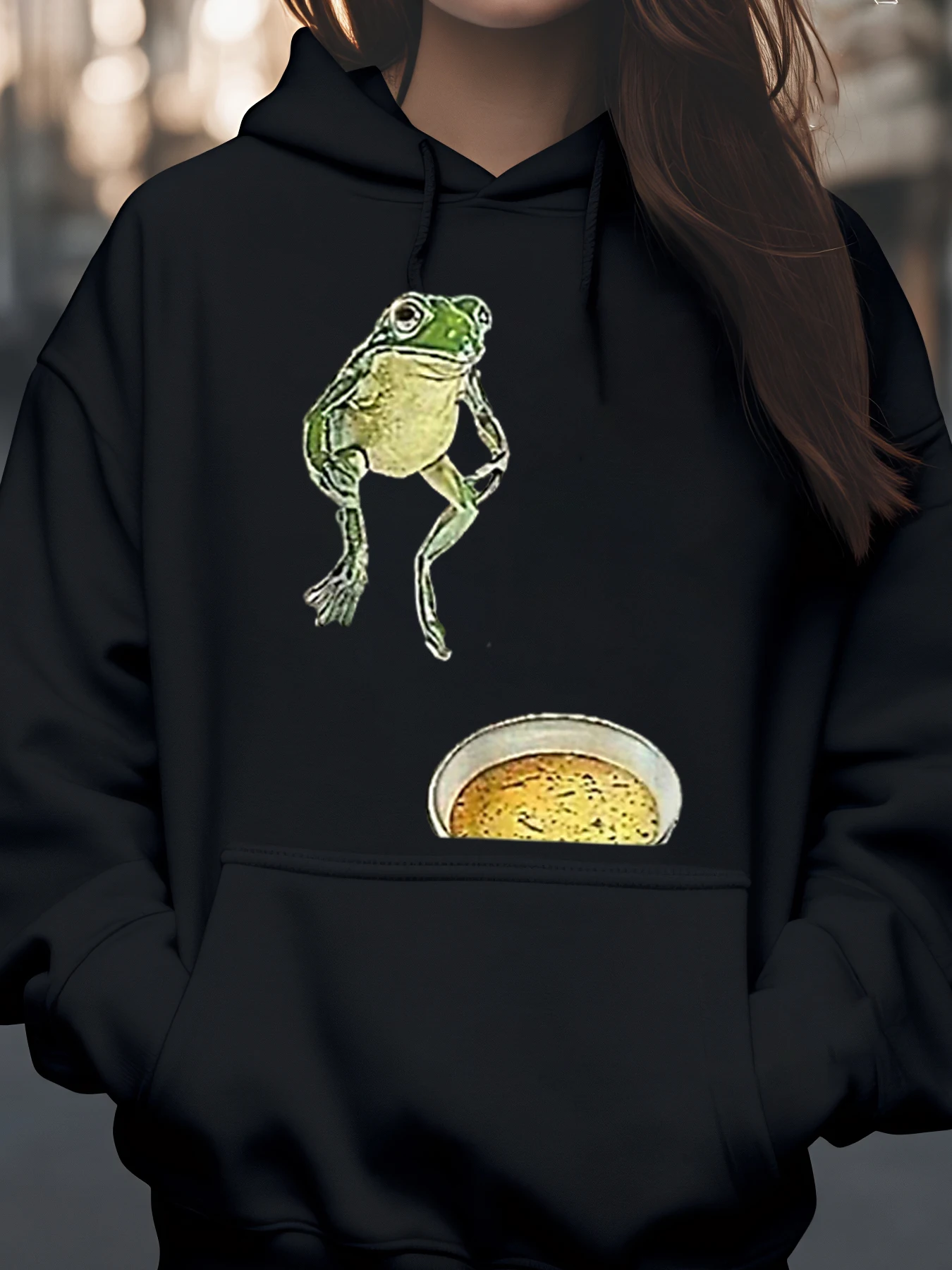 هوديي بطبعة ضفدع وأومليت للهالوين ملابس كاجوال للنساء