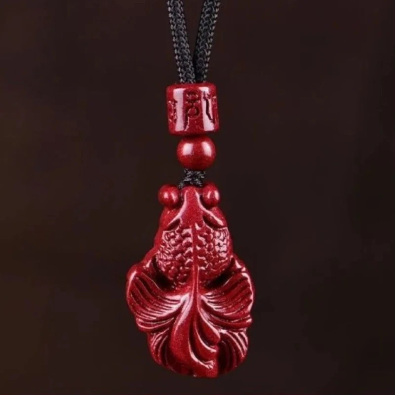 

Raw Cinnabar Koi Pendant, Classic Versatile Pendant Jewelry