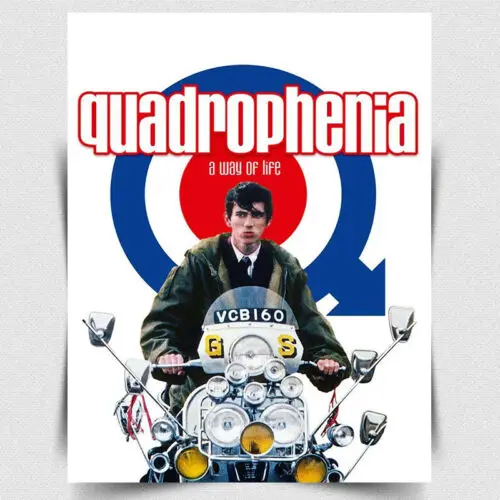 QUADROPHENIA METALLSCHILD WANDSCHILD Film Kino Werbung - A3 - Aluminium