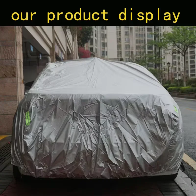 Black Car Cover Waterproof Sun Shade Snow Rain Wind Protection Cover Dustproof For Chevrolet Groove Baojun 510 2017-2024
