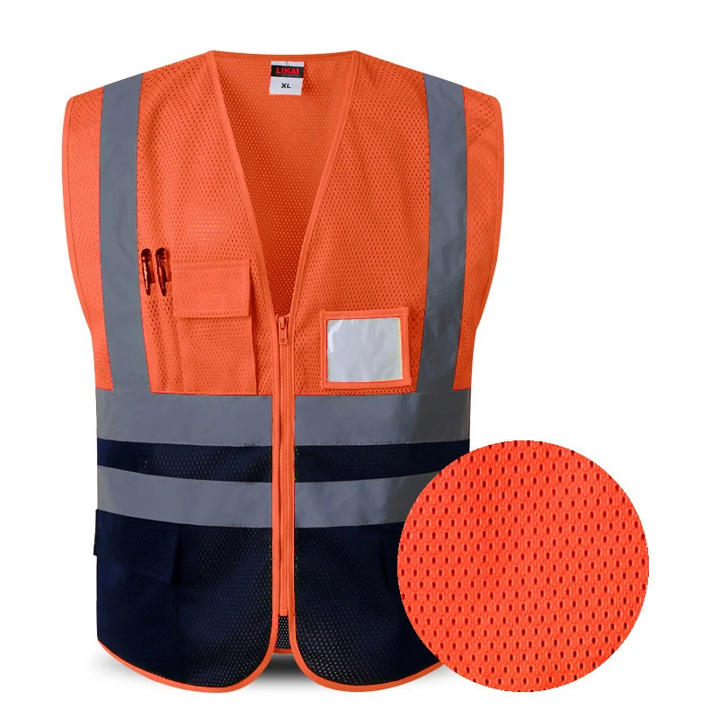 High Visibility Vests Reflective Safety Tops for Women Men Unisex Construction Worker Builder Two Tone Yellow Black Rrange Black