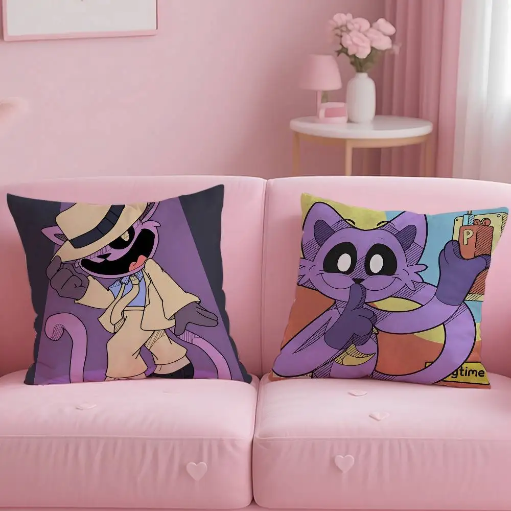 Video Game Funny P-Poppy Playtimes Pillow Case Anti-dustmite Pillowcase Invisible Zipper Silky Short Plush Sofa Cushion Cover