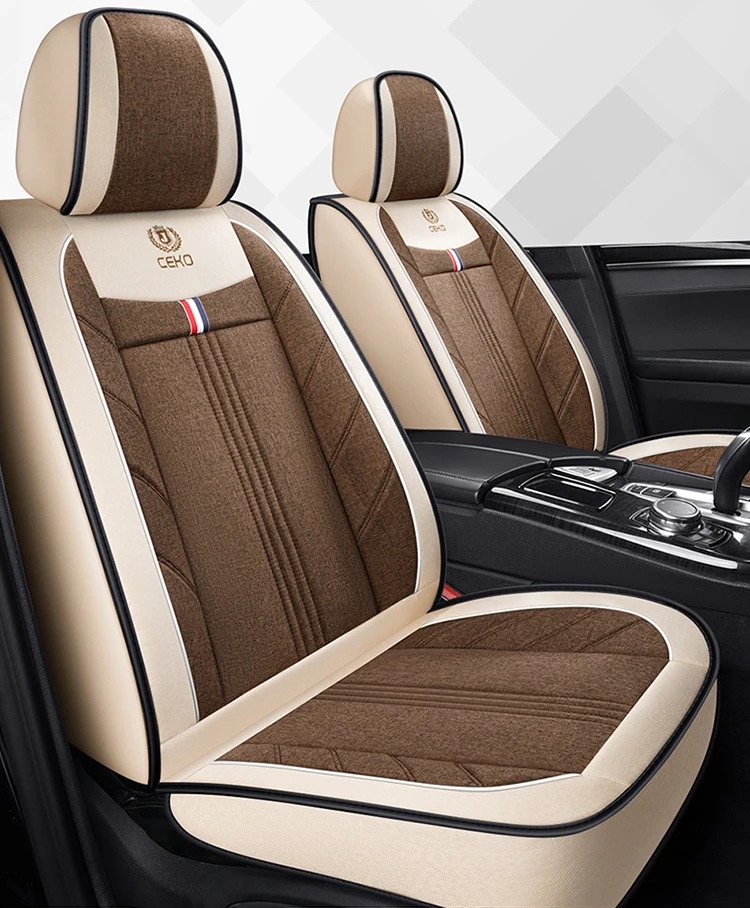 

Flax Car Seat Cover For Toyota Raize Yaris Cross Wish Hilux Prius Opel Corsa D E F Insignia Auto Accessories Breathable Pads