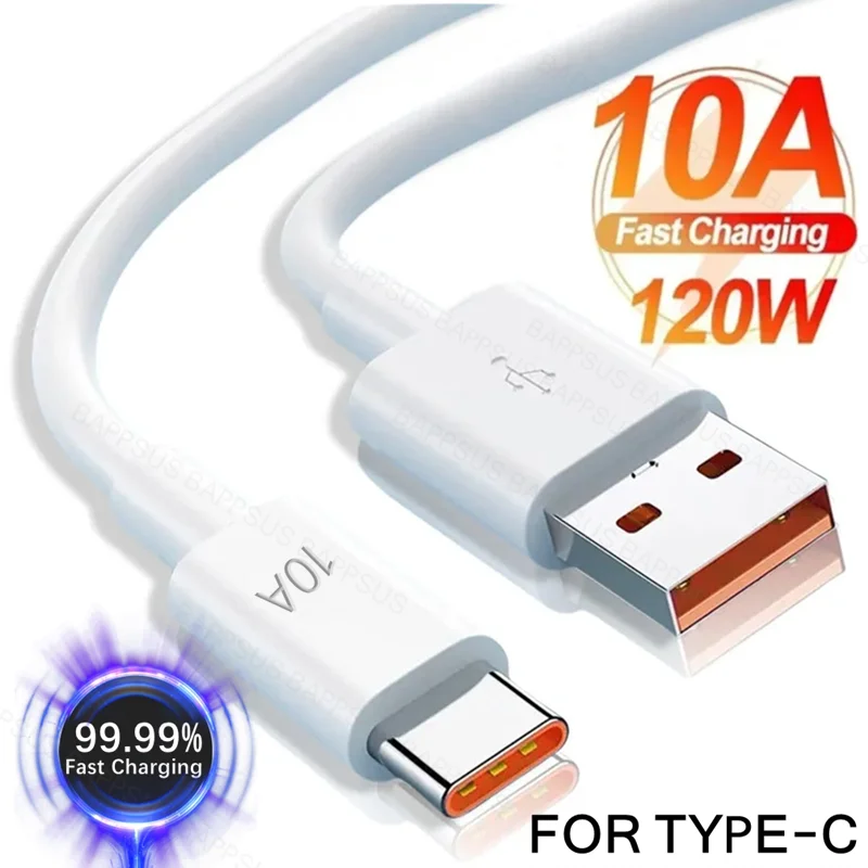 120W 10A USB Type C Data Cable Super Fast Charing Line for Xiaomi Samsung Huawei Mate 60 Honor Quick Charge Type-C Data Cord