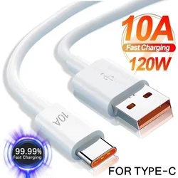 120W 10A USB Type C Data Cable Super Fast Charing Line for Xiaomi Samsung Huawei Mate 60 Honor Quick Charge Type-C Data Cord