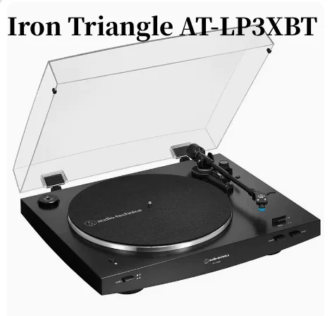 AT-LP3XBT triangular de hierro, fonógrafo de transmisión por correa totalmente automático, reproductor de discos de vinilo retro, Bluetooth, nuevo