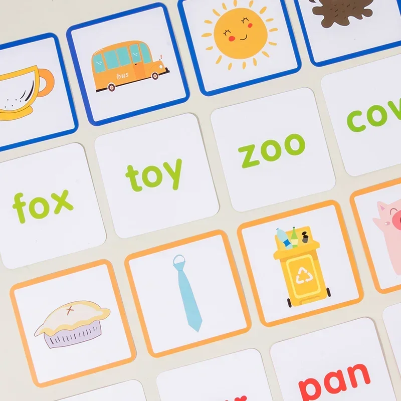 kids Word Writing & Spelling Flash Cards Kindergarten Homeschool Supplies Words Reading Game Montessori Educational Toys