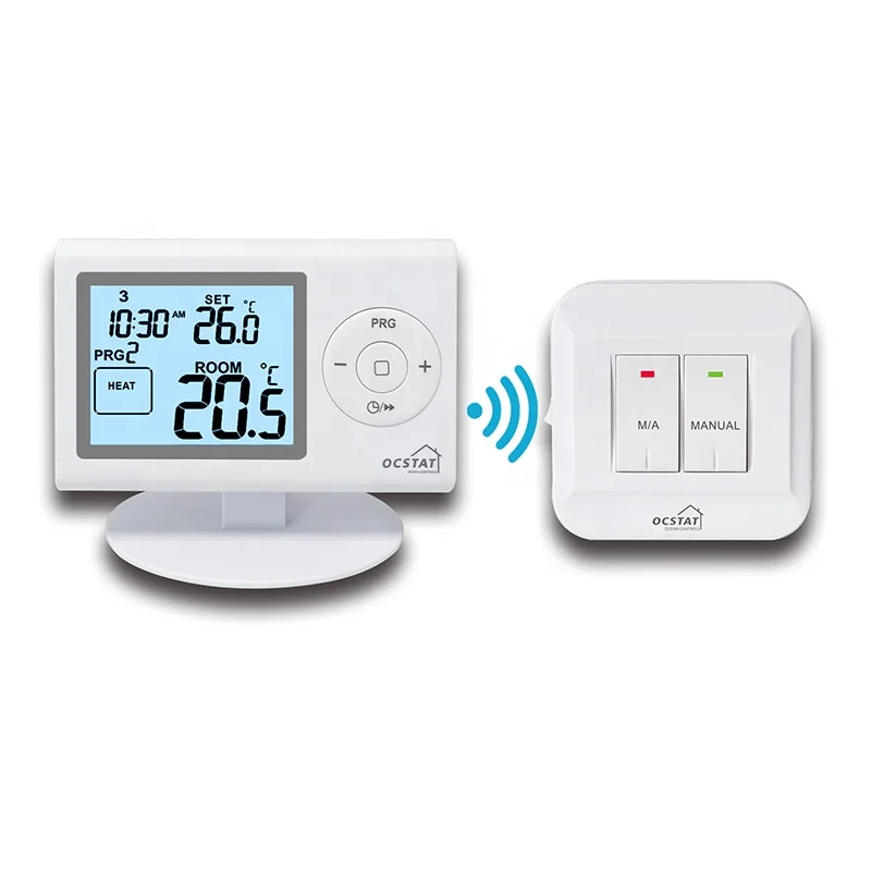 Large LCD Display Wireless Programmable RF Heating Room Thermostat