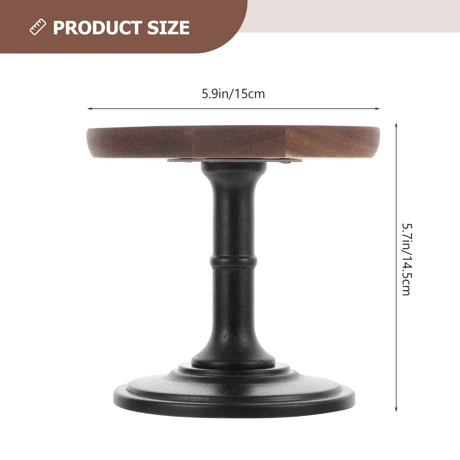 High Base Wooden Cake Stand Elegant Dessert Display Tray for Parties Banquets Restaurants Home Kitchens Fruit Cake Serving Plate - view 2