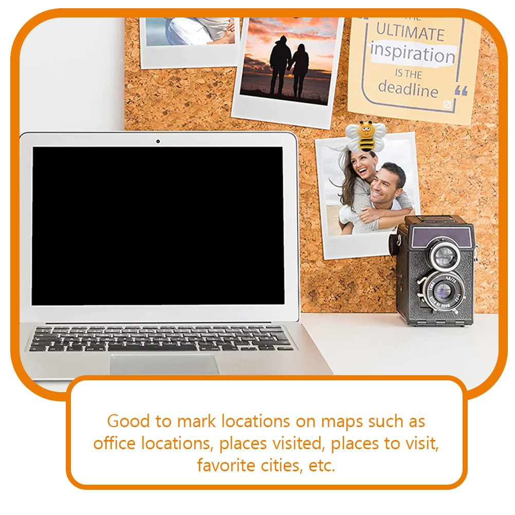 

25Pcs Pushpins Bee Shape Multi Function Thumb Tacks Convenient Cork Board Map Accessories Office Desk Supplies
