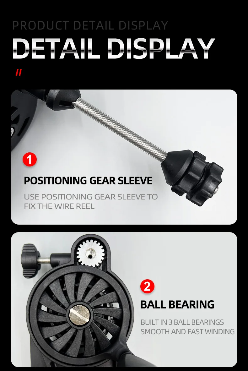 ShareShark Angelschnur-Aufwickler für Baitcasting- und Spinnrollen Tragbare Angelschnur-Wickelmaschine Angelzubehör-Werkzeuge – Detail 9