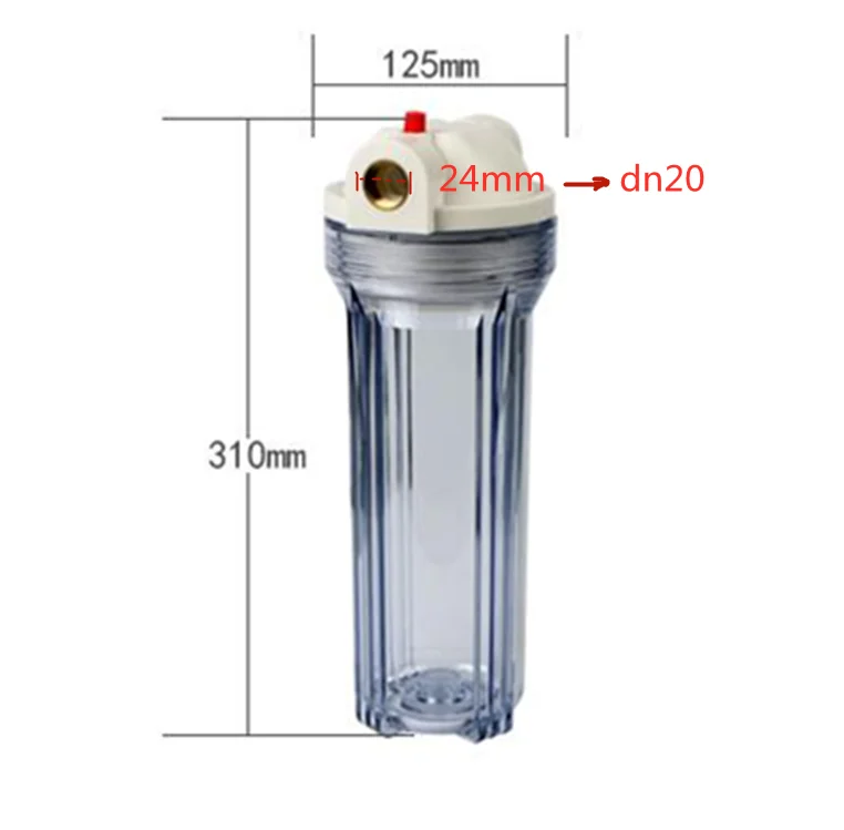 10 inches standard Water Filter Parts filter housing transparent bottle 3/4\