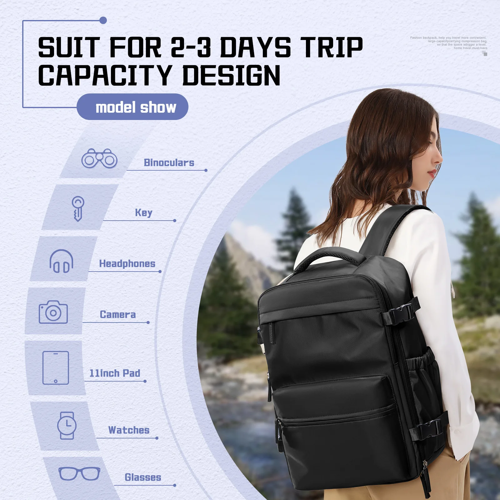 New Outdoor Hiking Travel Backpack vacuum compression Backpack for women men Portable,  Large Capaticy 30L Expand Climbing Bag