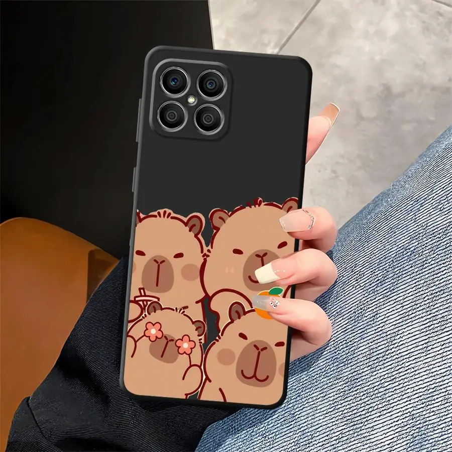 เคสสำหรับ Honor X8 X7 70 X9a X7a X9c 8X 90 Lite X9 ฝาหลังโทรศัพท์แบบนิ่ม ลายน่ารัก ตลก คาปิบารา