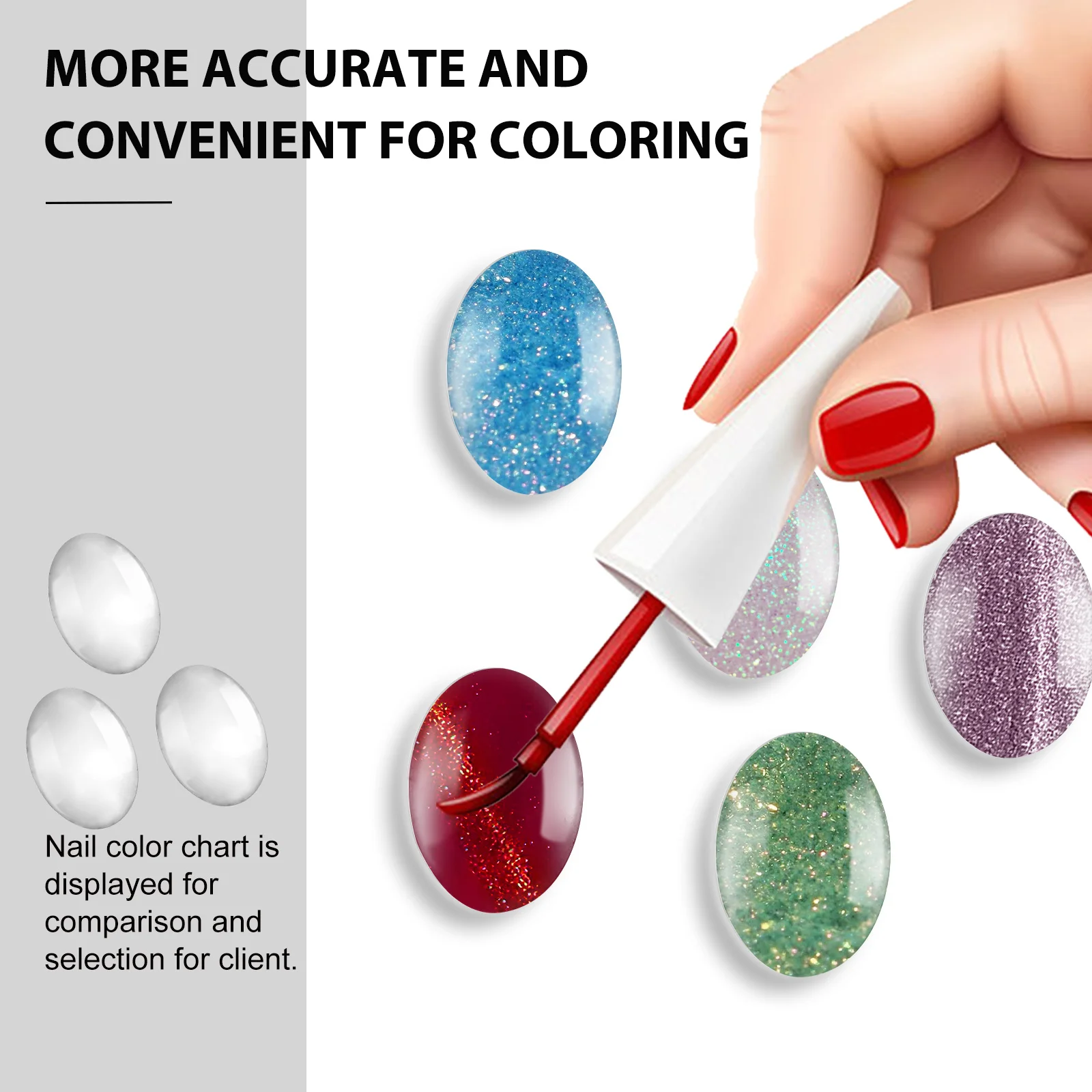 

30 шт., стеклянные цветовые диаграммы для ногтей, прозрачные бусины для салона, маникюрный инструмент, советы по дизайну ногтей, держатель цветной доски, дисплей для лаковой доски