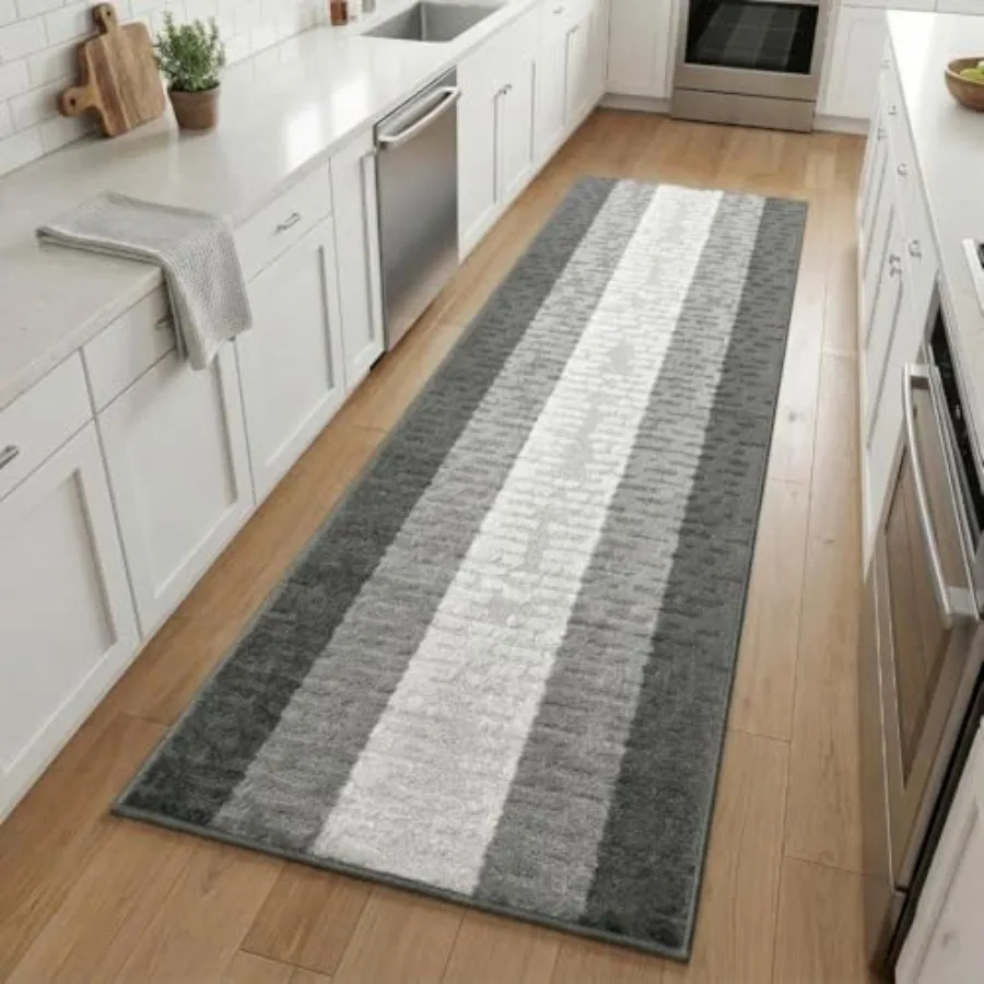 

Runner Rug 27 Feet, Grey Extra Long Non Slip Runner Rug for Long Hallways and Stairs, Custom Length from 2 Feet to 35 Feet for