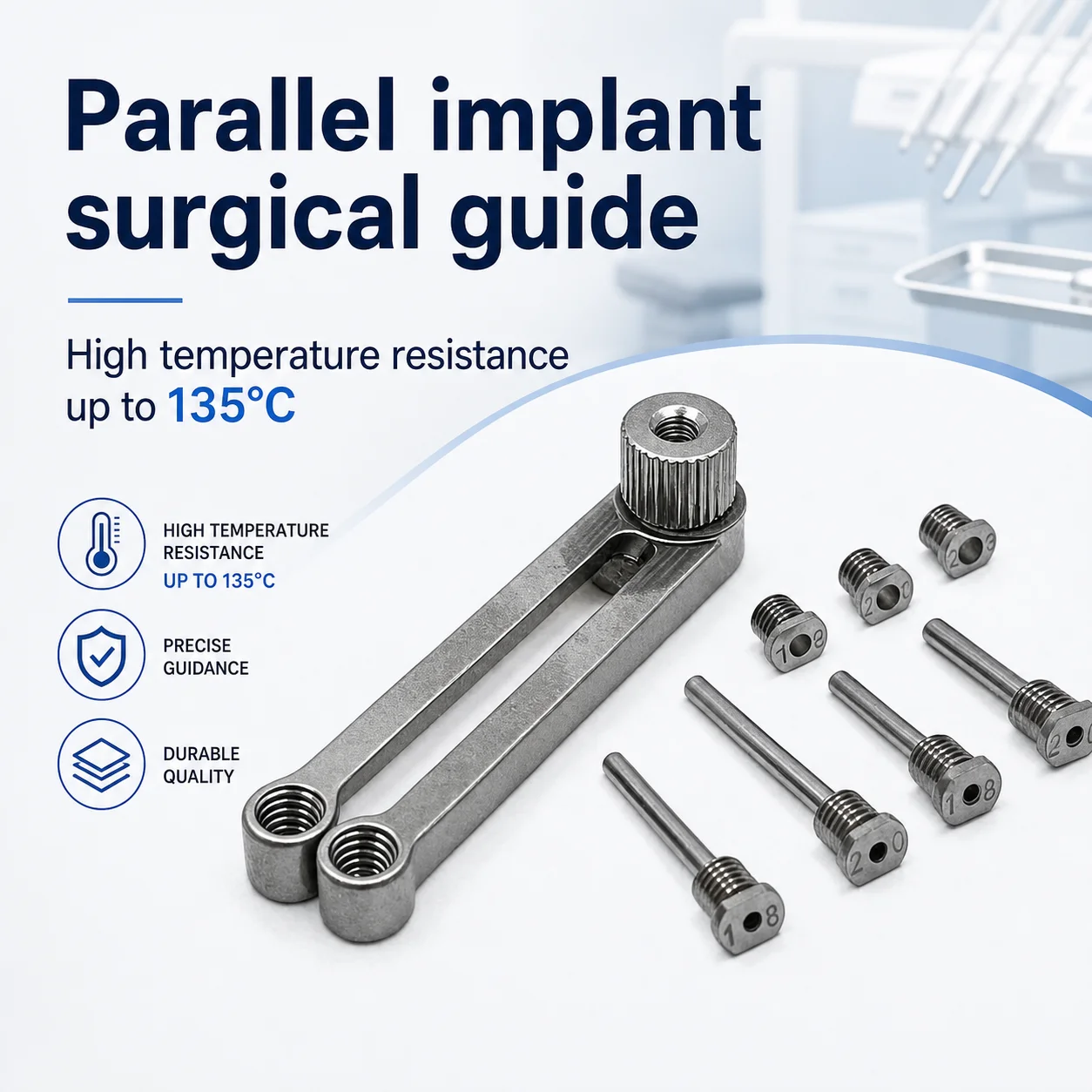 Precision Implant Drill Guide System, Parallel Placement Tool with Depth Control for Multi Implant Surgery