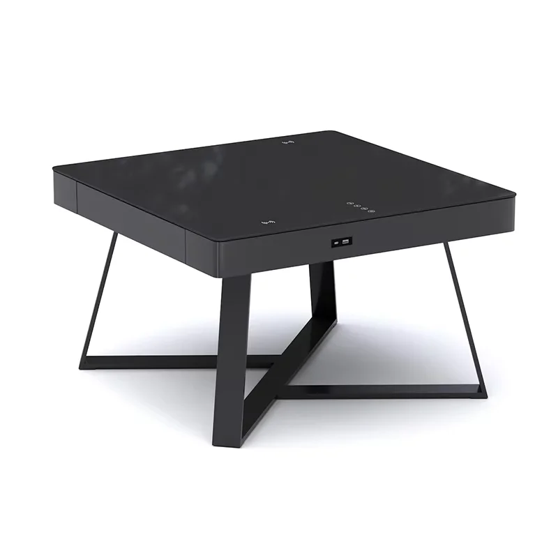 

Роскошный многофункциональный умный журнальный столик, Bluetooth-динамик, USB-беспроводная зарядка, синяя стеклянная столешница Tooh для мебели для гостиной