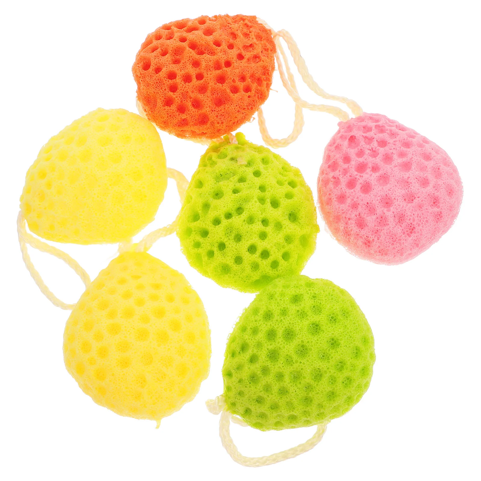 

6 Pcs Body Wash for Kids Mens Scrubber Cellular Sponge Brush Bath Exfoliator Scrubbers Honeycomb Style Bathing Loofah Balls Man