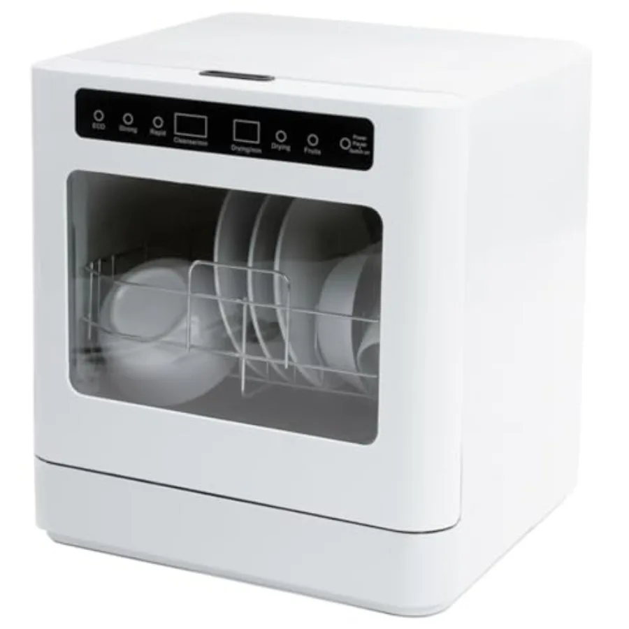 Portable Countertop Dishwasher for rtments RVs Small Kitchens Compact Mini with 5 Wash Programs Built-in Water Tank Hose Connec